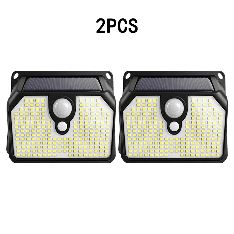 Applique solaire extérieure 194 LED avec détecteur de mouvement et trois modes – Sentélie