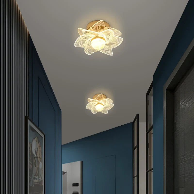 Plafonnier led moderne nordique pour intérieur et balcon Juliette Résonance - Lignes Épurées & Atmosphère Sereine