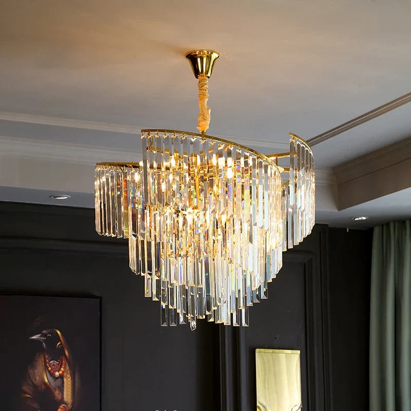 Lustre — En cristal de luxe spirale postmoderne décoratif