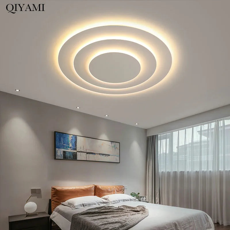 Plafonnier led multicouche blanc minimaliste moderne Ilona Cantate - Esprit Épuré & Harmonie Intérieure