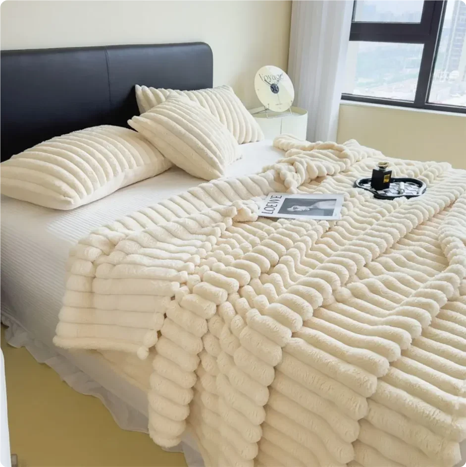 Plaid plaid épais doux en polaire corail pour lit Éléonore Poème - Une Note Singulière dans le Décor