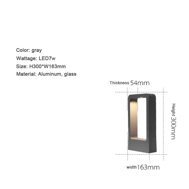 Borne lumineuse extérieure LED 7 W noire en aluminium pour jardin – Noriale