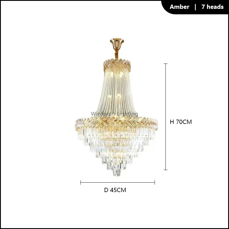 Lustre — LED en cristal design moderne pour villa duplex