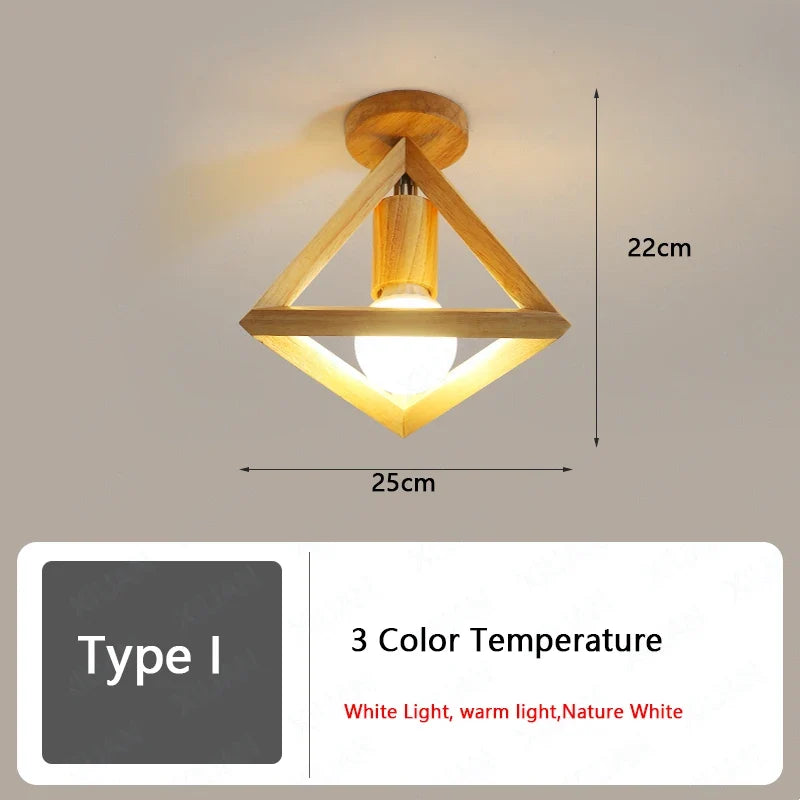 Plafonnier — En bois nordique pour couloir entrée balcon couloir vestiaire Illuminaire 3 température de couleur en bois LED allée lumière