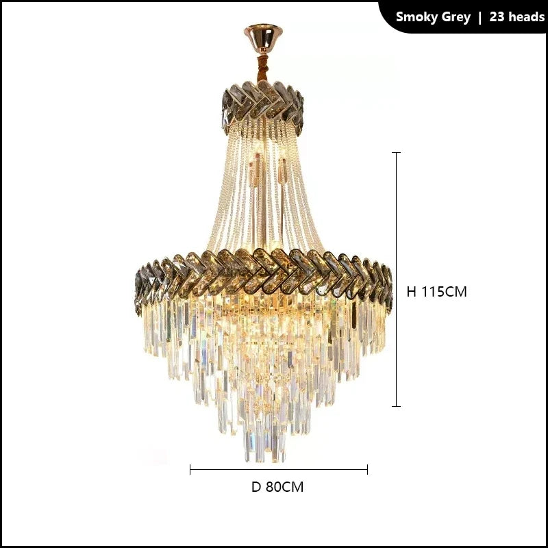 Lustre — LED en cristal design moderne pour villa duplex