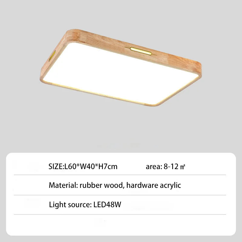 Plafonnier led moderne simple rond carré décoratif idéal Oscar Perspective en Bois - Une Touche Naturelle dans le Décor