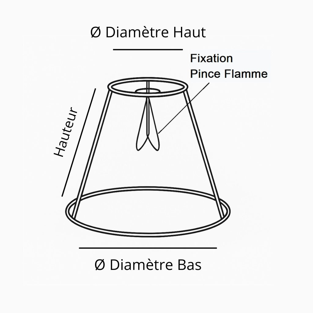 Abat-jour Conique en tissu (2Pcs) - Crème