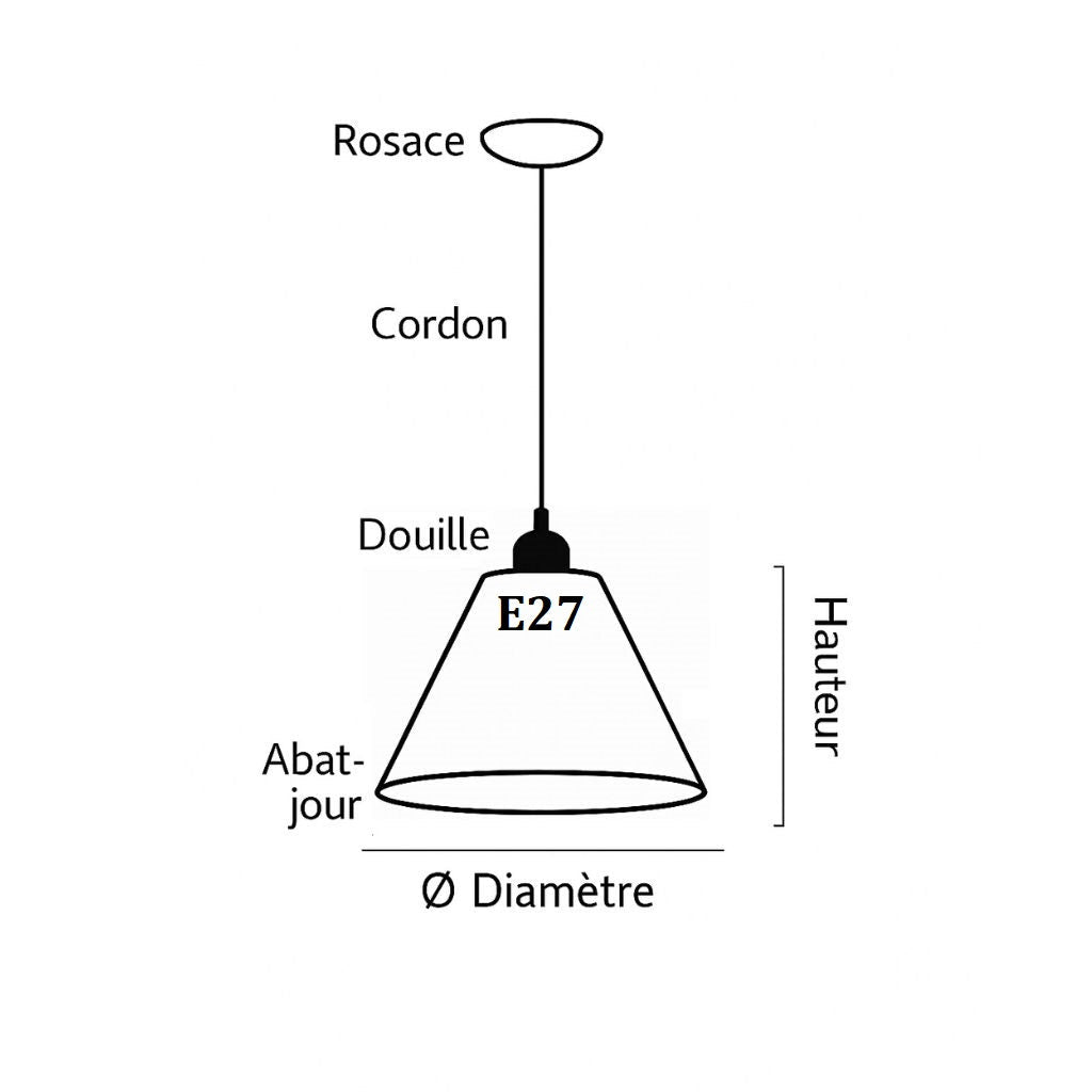 Abat-jour Suspension en rotin - Nera