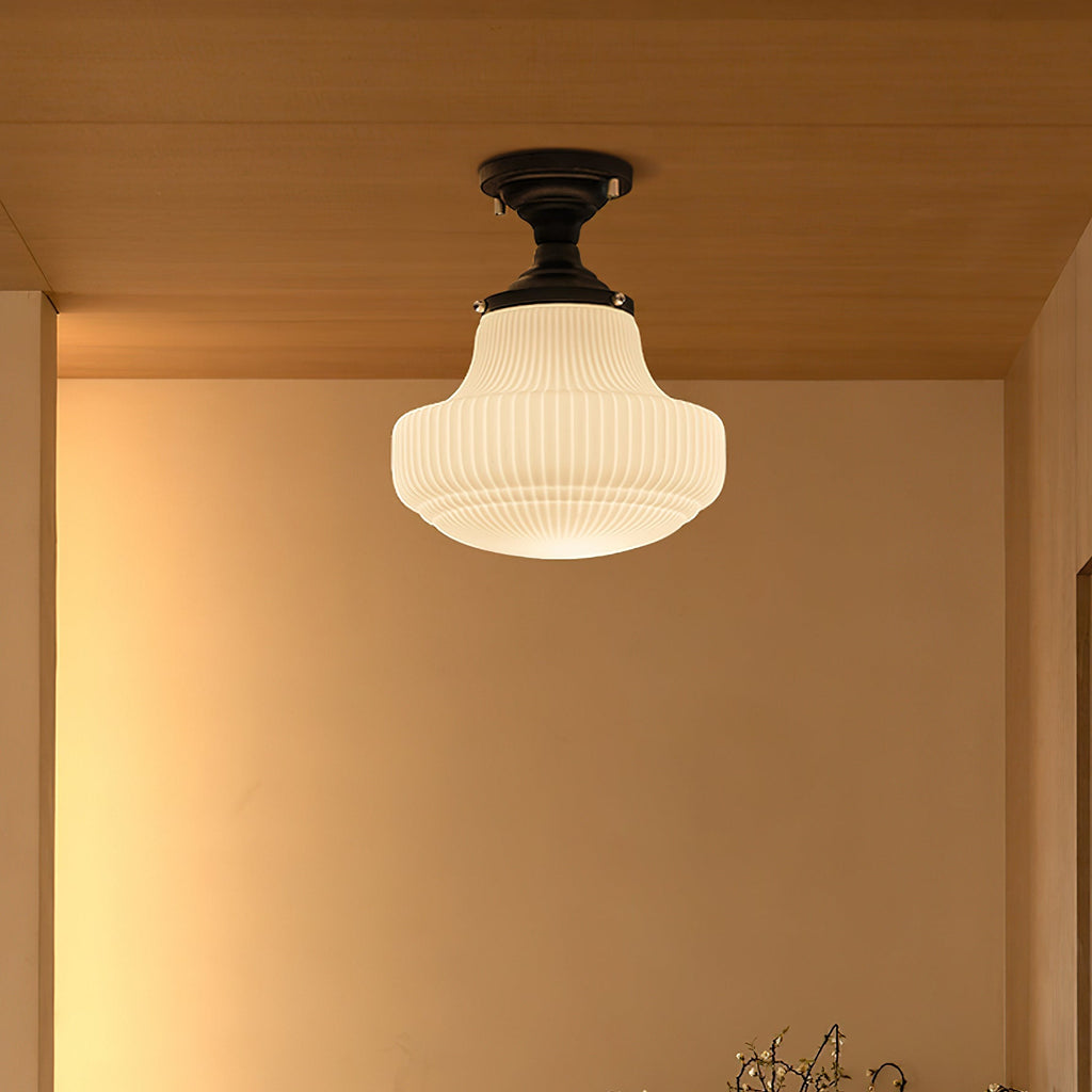 Solara Plafonnier Schoolhouse à Montage Encastré avec Verre Cannelé - Neutralighting