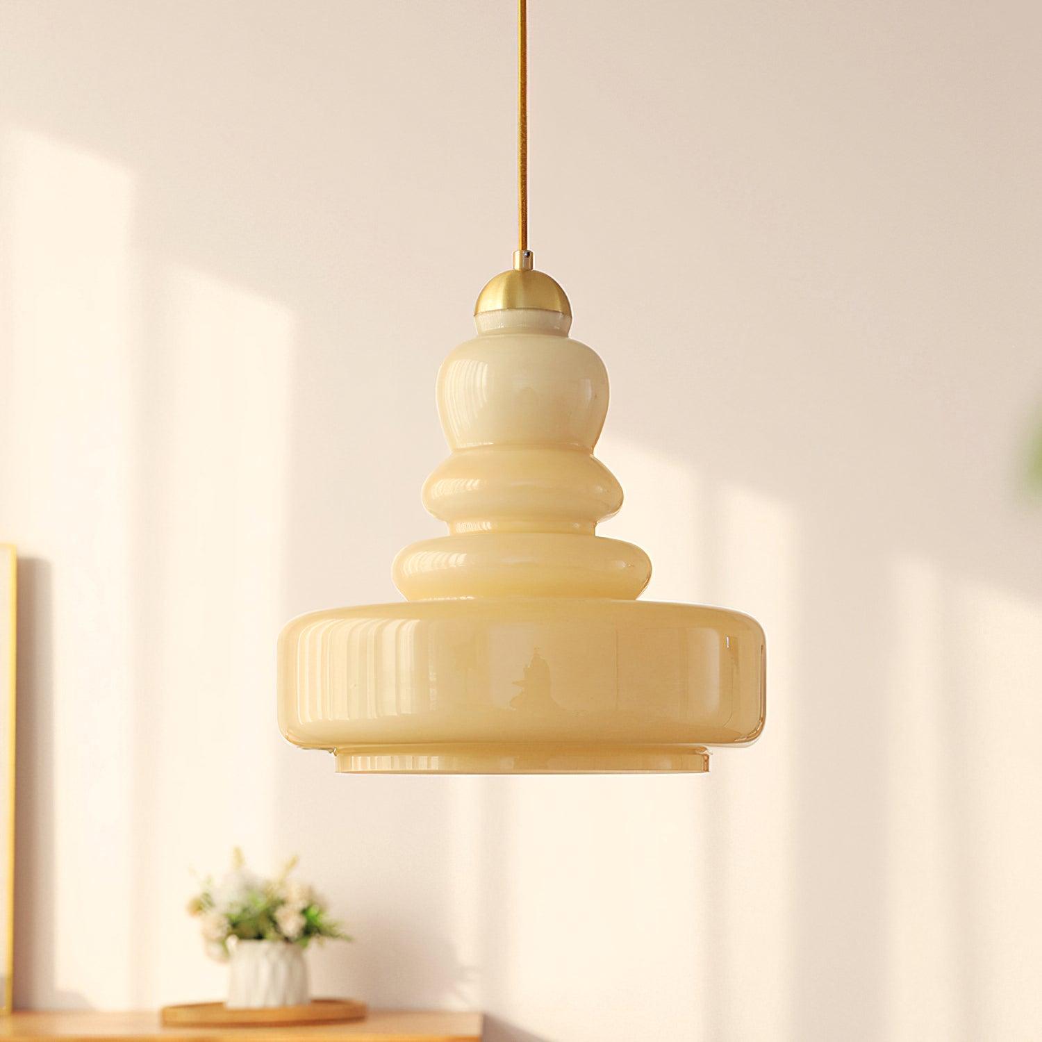 Lustra Suspension en Verre à Couches Style École pour Salon - Neutralighting