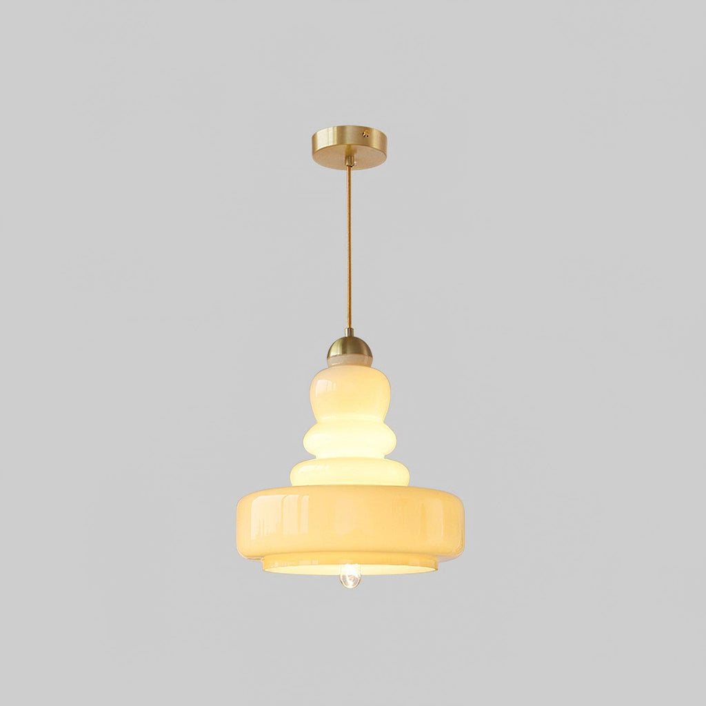 Lustra Suspension en Verre à Couches Style École pour Salon - Neutralighting