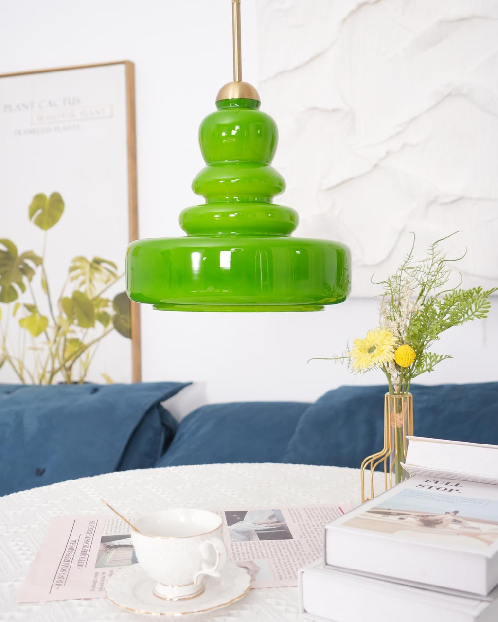 Lustra Suspension en Verre à Couches Style École pour Salon - Neutralighting