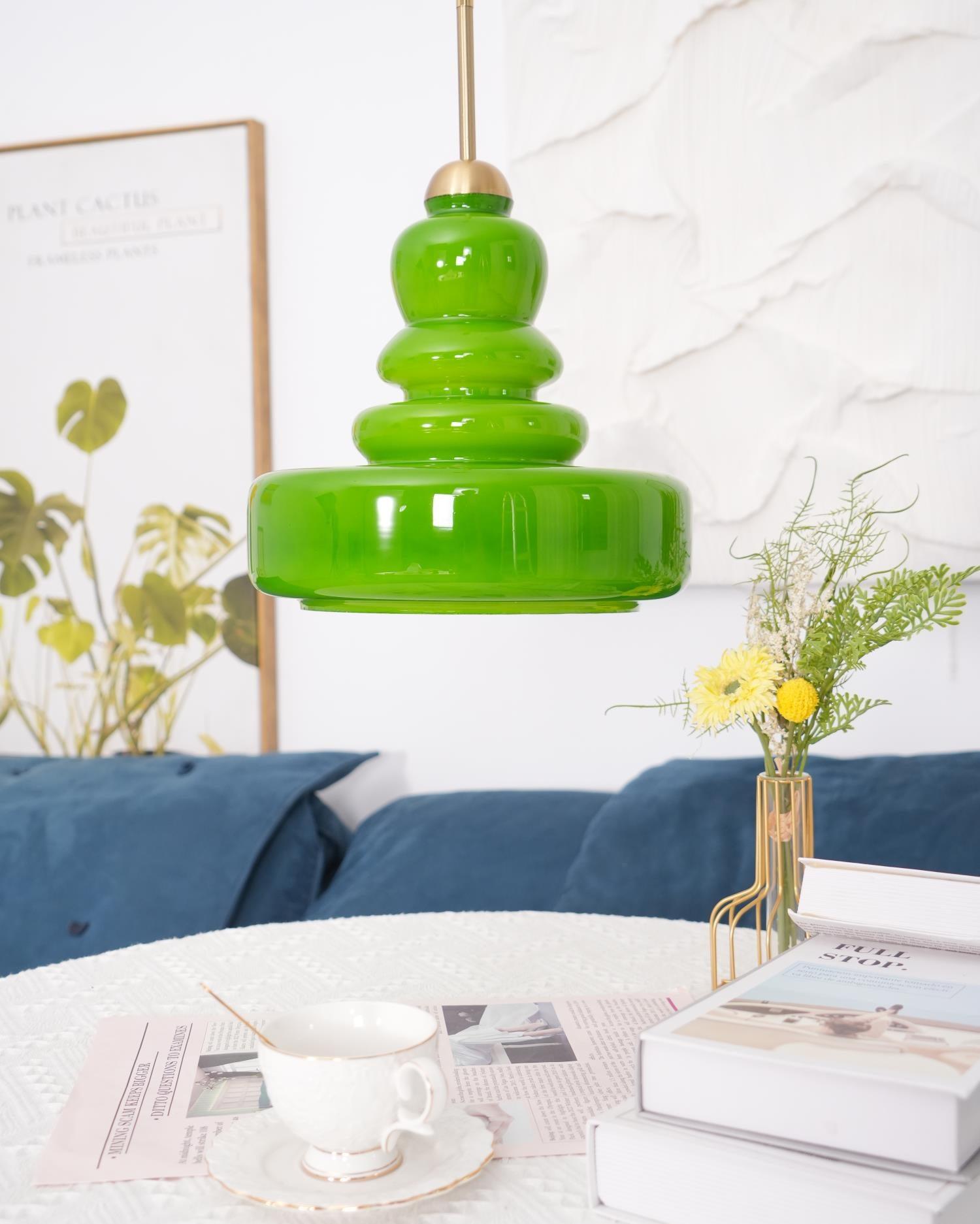 Lustra Suspension en Verre à Couches Style École pour Salon - Neutralighting