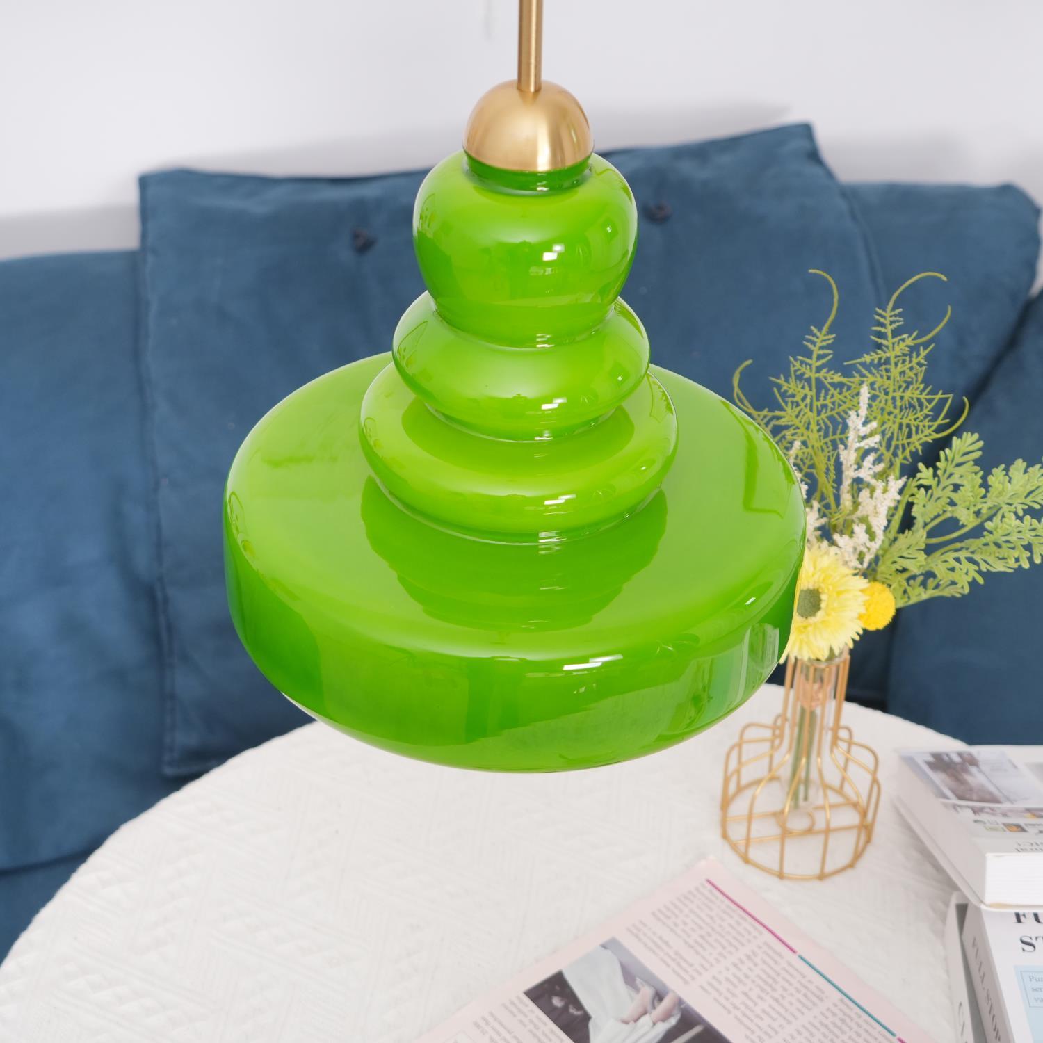 Lustra Suspension en Verre à Couches Style École pour Salon - Neutralighting