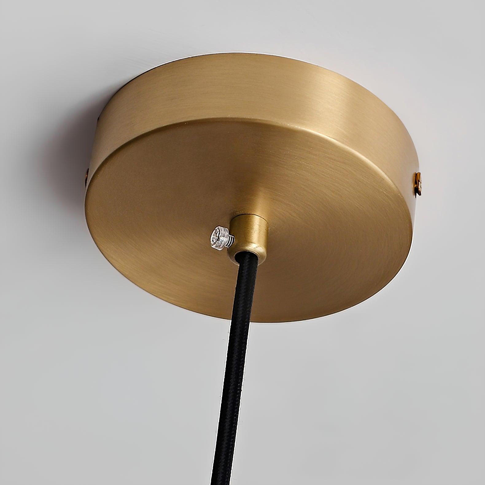 Solara Suspension en Verre Opale Canneleur Cloche Laiton Vintage - Neutralighting