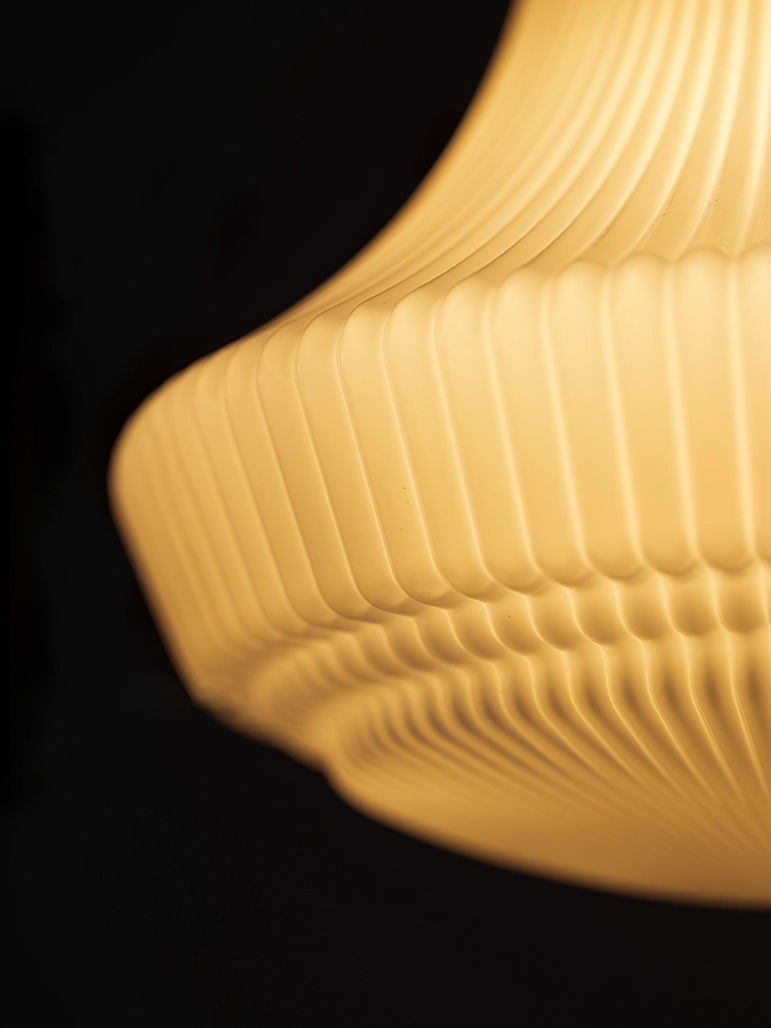 Solara Suspension en Verre Opale Canneleur Cloche Laiton Vintage - Neutralighting