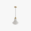 Solara Suspension en Verre Opale Canneleur Cloche Laiton Vintage - Neutralighting