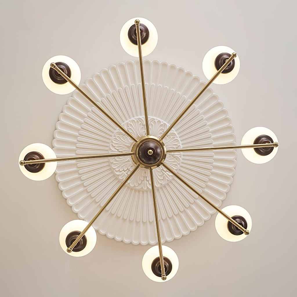 Sciolari Lustre Bois de Noyer Bras Courbés - Neutralighting