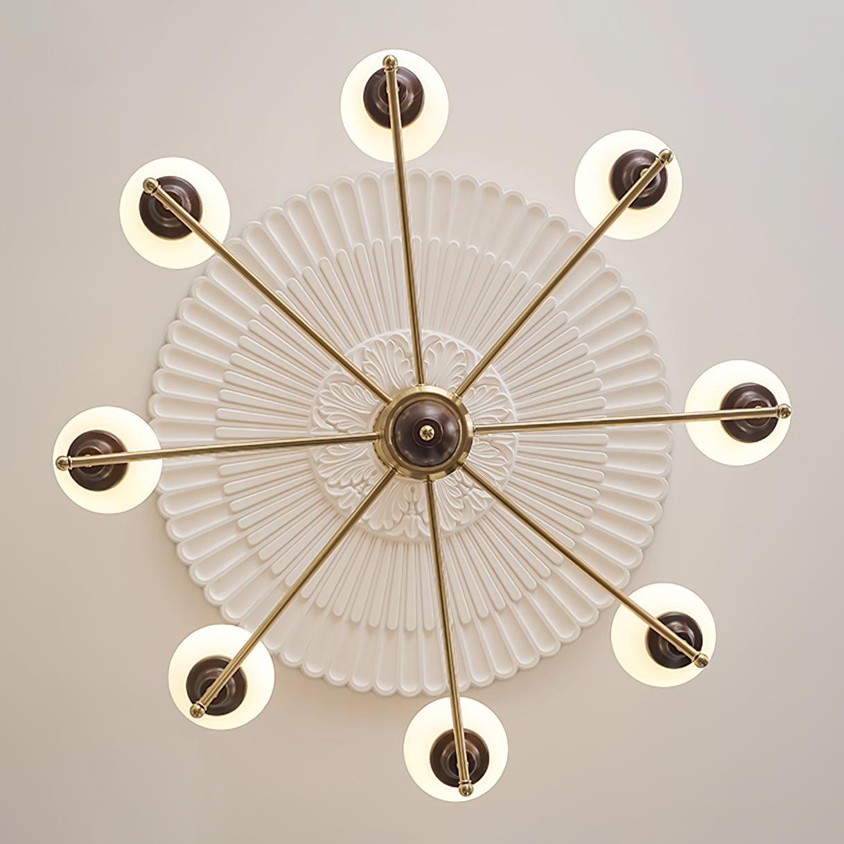 Sciolari Lustre Bois de Noyer Bras Courbés - Neutralighting