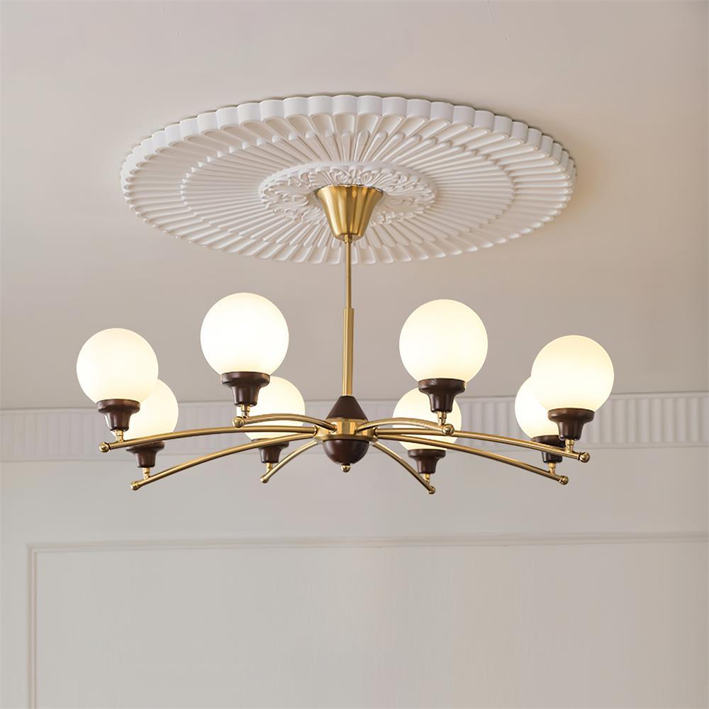Sciolari Lustre Bois de Noyer Bras Courbés - Neutralighting