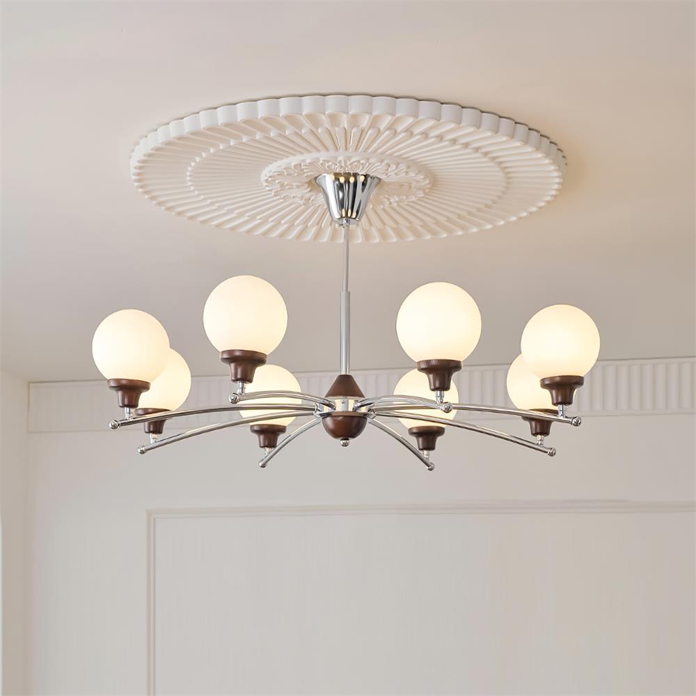 Sciolari Lustre Bois de Noyer Bras Courbés - Neutralighting