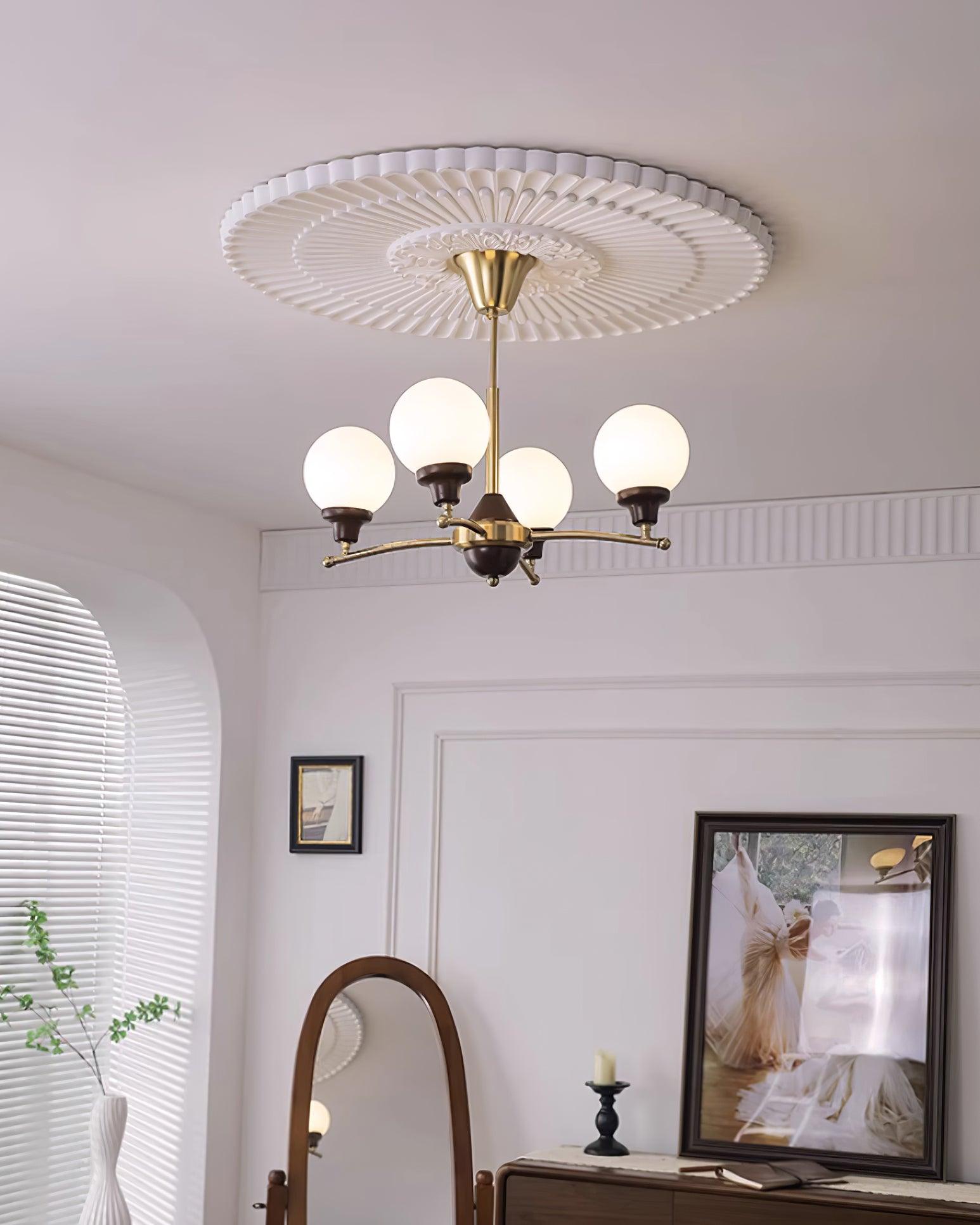 Sciolari Lustre Bois de Noyer Bras Courbés - Neutralighting