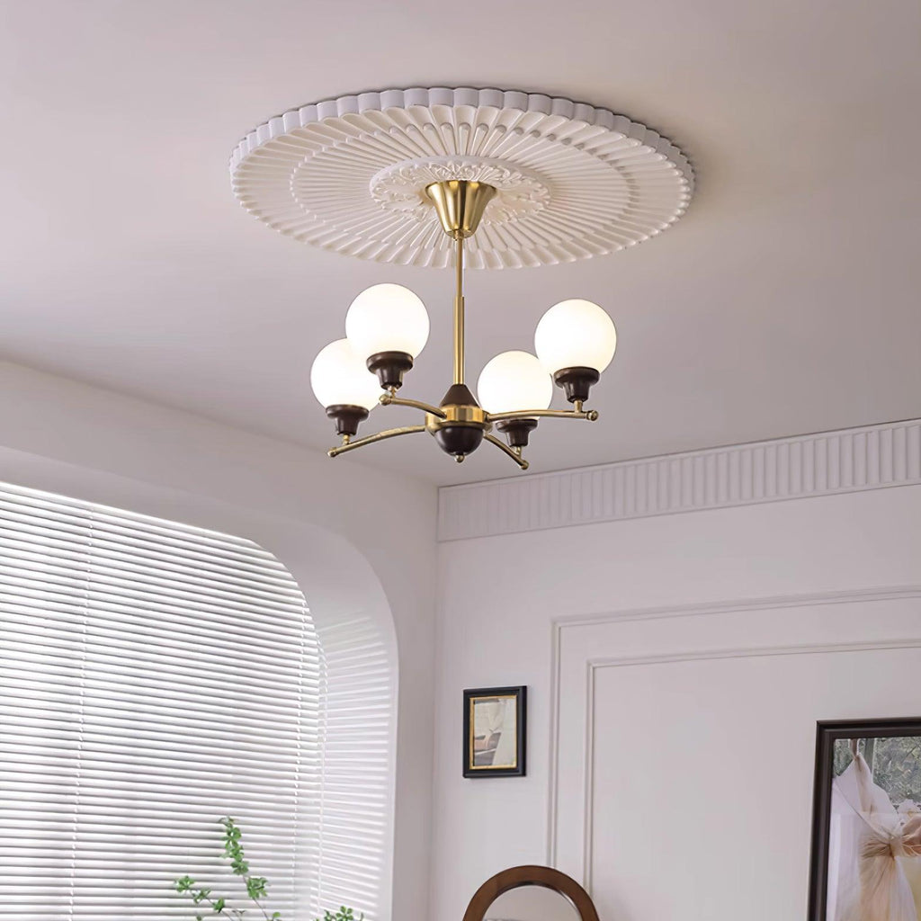 Sciolari Lustre Bois de Noyer Bras Courbés - Neutralighting