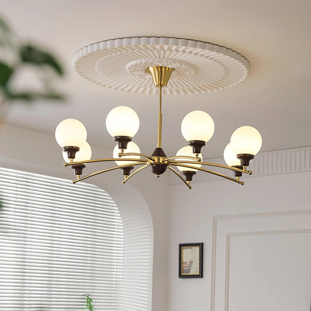 Sciolari Lustre Bois de Noyer Bras Courbés - Neutralighting