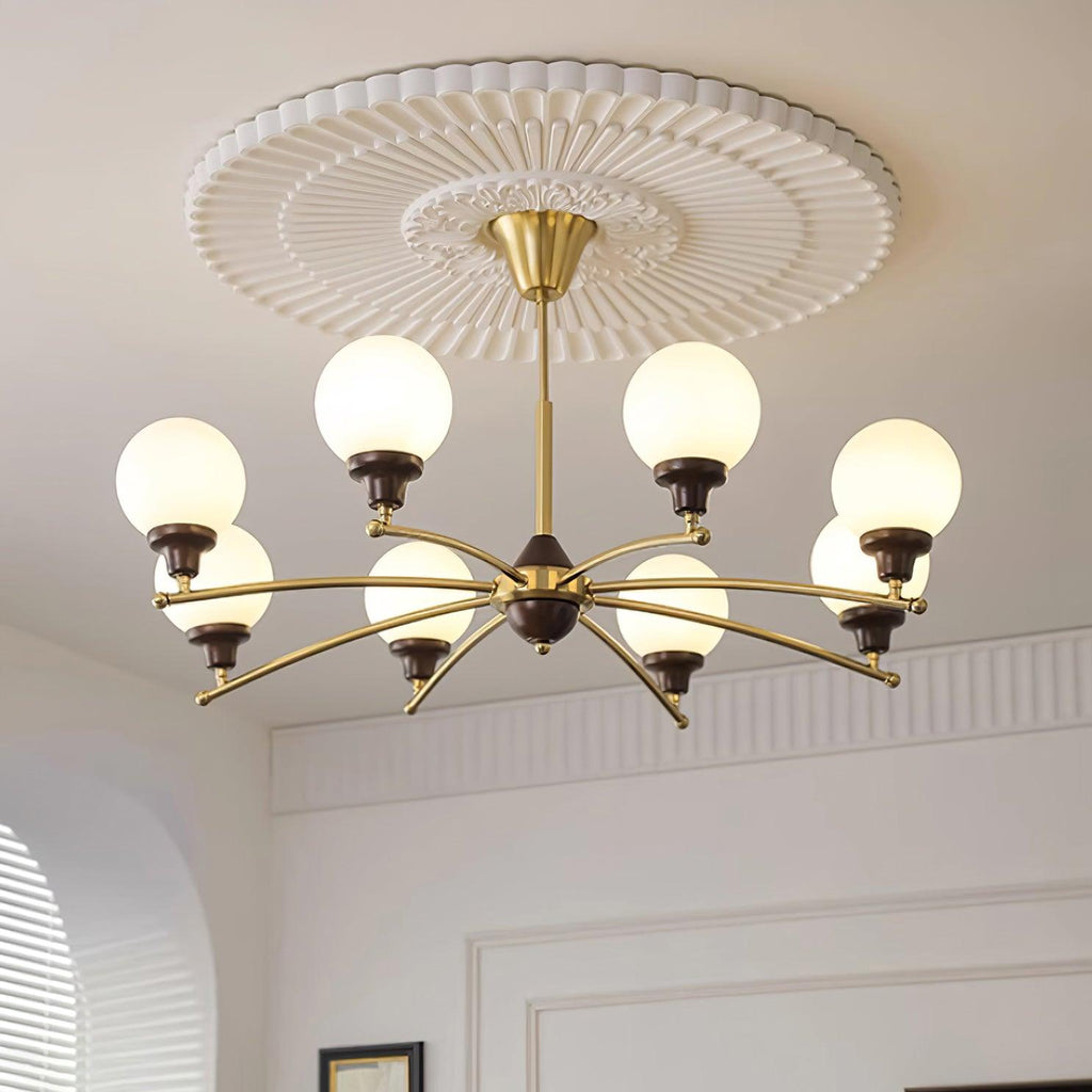 Sciolari Lustre Bois de Noyer Bras Courbés - Neutralighting
