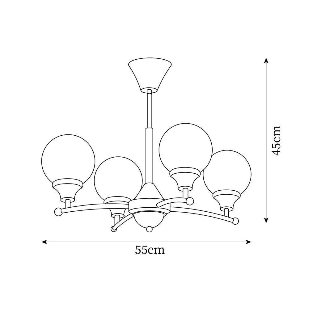 Sciolari Lustre Bois de Noyer Bras Courbés - Neutralighting