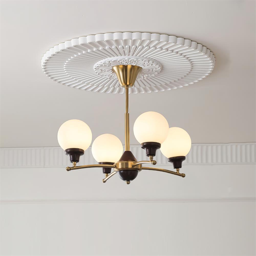 Sciolari Lustre Bois de Noyer Bras Courbés - Neutralighting
