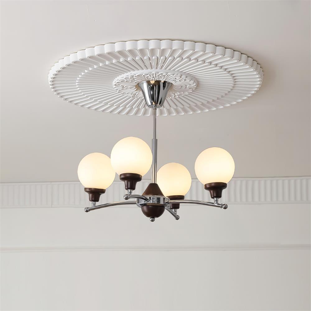 Sciolari Lustre Bois de Noyer Bras Courbés - Neutralighting