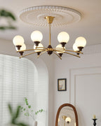 Sciolari Lustre Bois de Noyer Bras Courbés - Neutralighting
