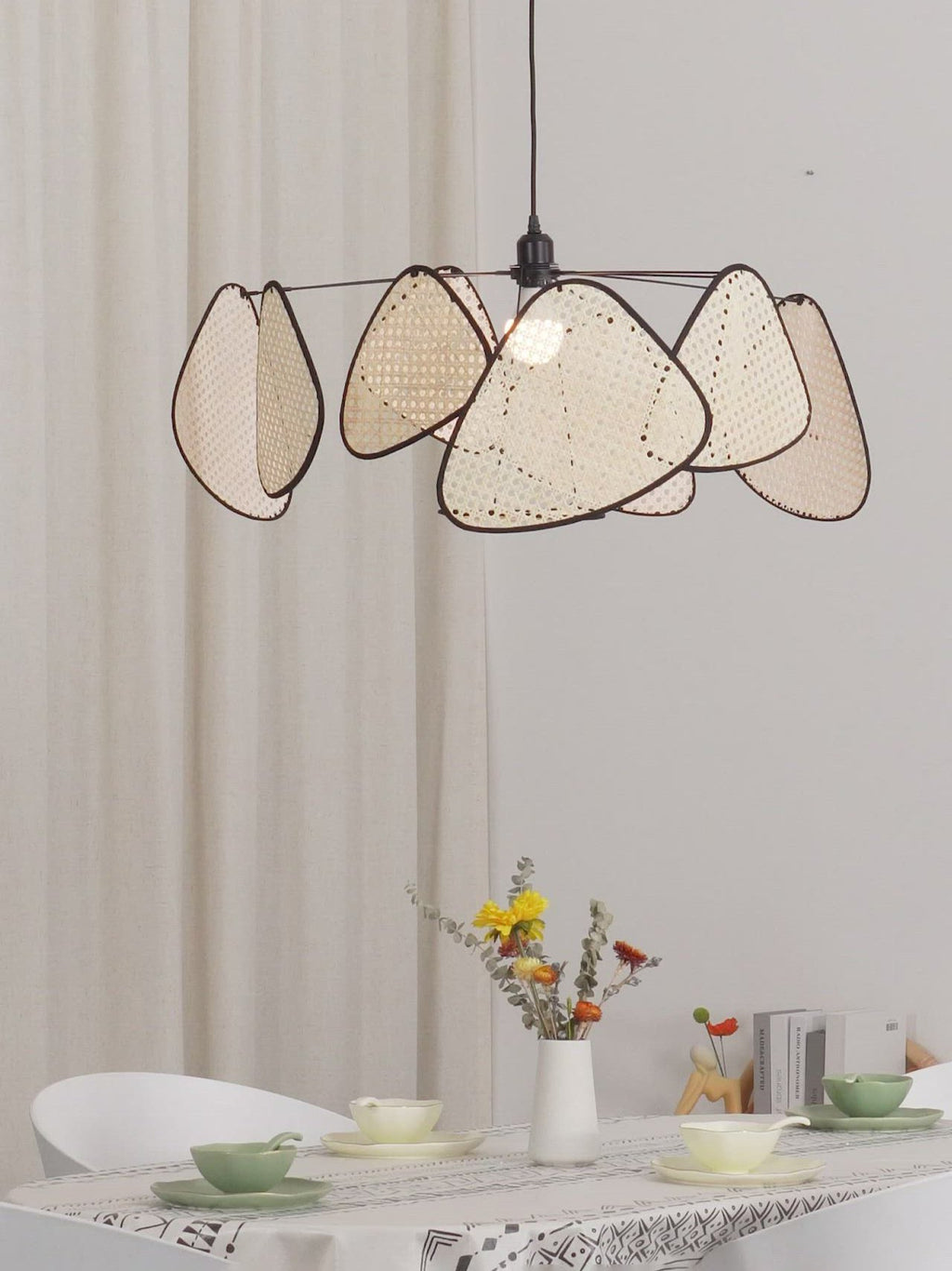 Lustra Chandelier Écran Cannage Suspension Rétro - Neutralighting