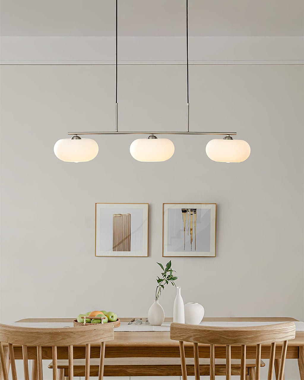Lustra Suspension Lampe Linéaire à 3 Lumières en Forme de Globe - Neutralighting