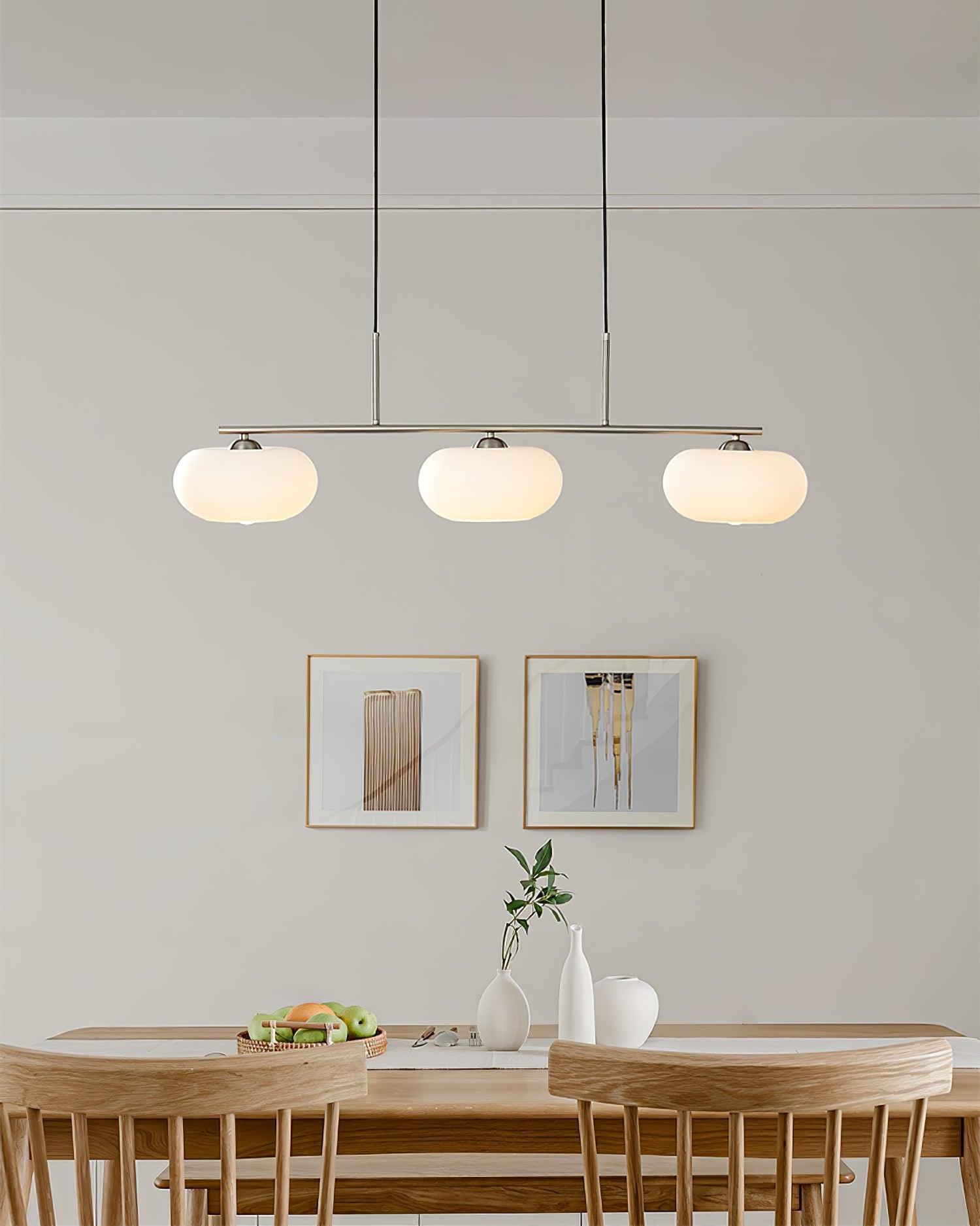 Lustra Suspension Lampe Linéaire à 3 Lumières en Forme de Globe - Neutralighting