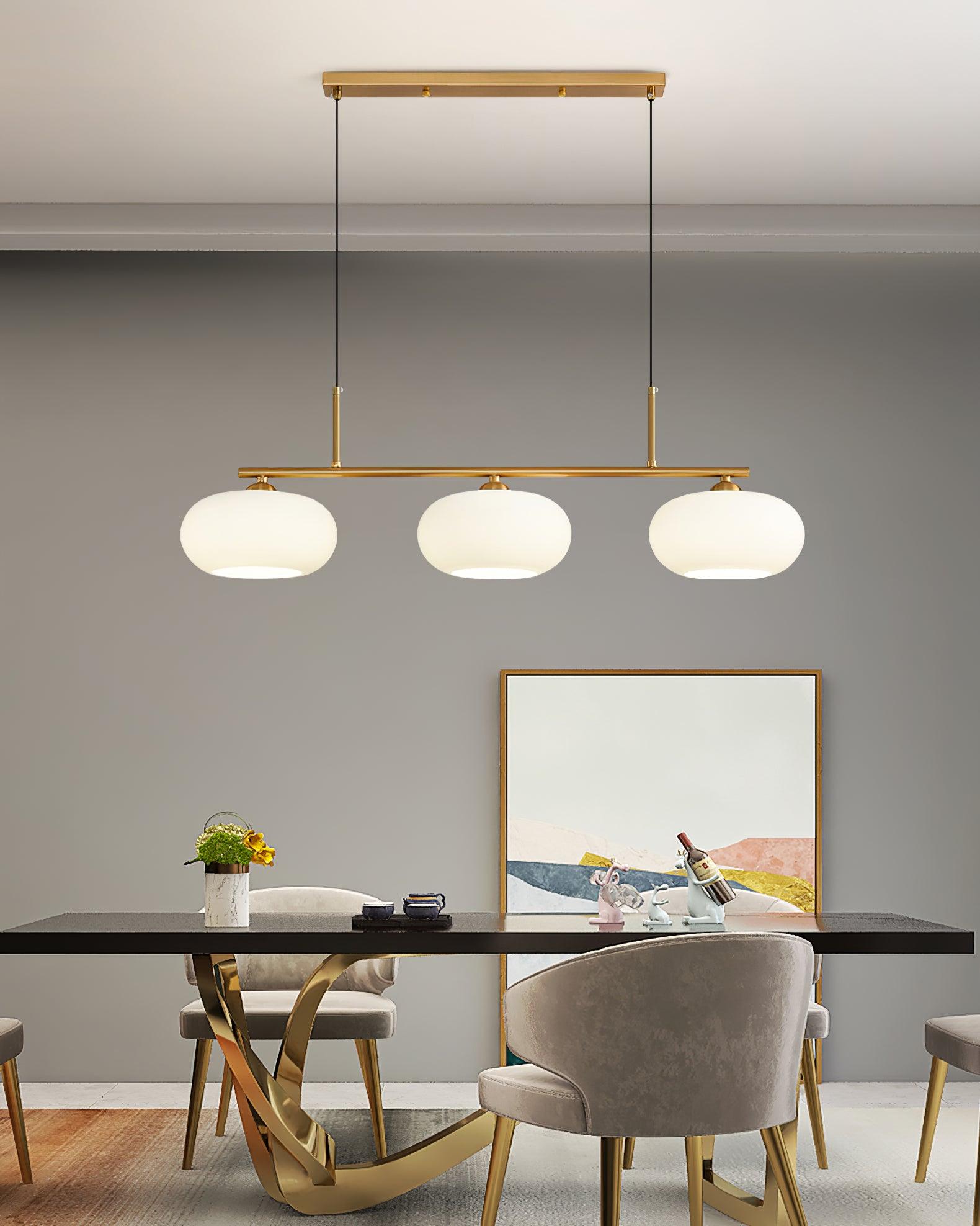 Lustra Suspension Lampe Linéaire à 3 Lumières en Forme de Globe - Neutralighting