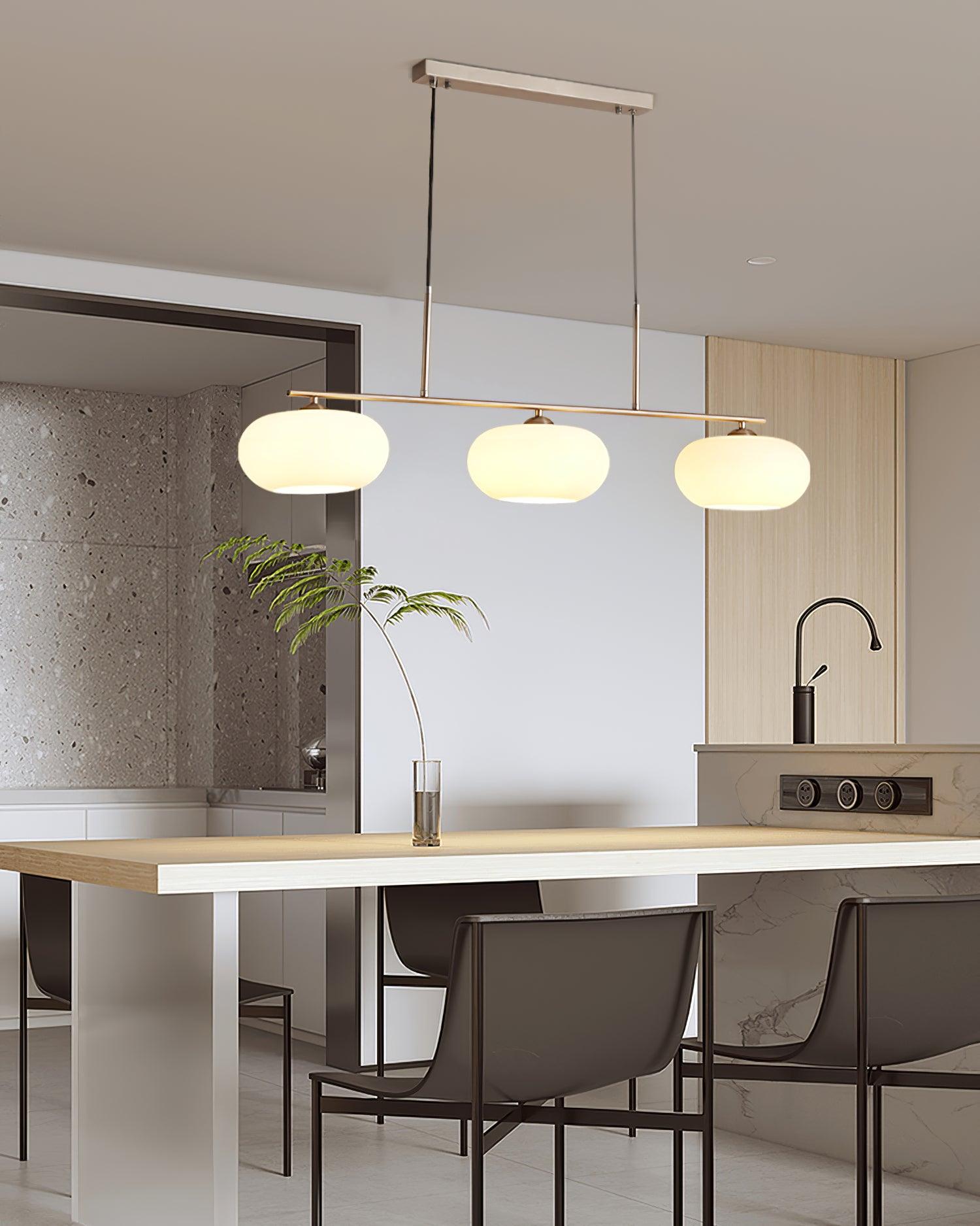 Lustra Suspension Lampe Linéaire à 3 Lumières en Forme de Globe - Neutralighting