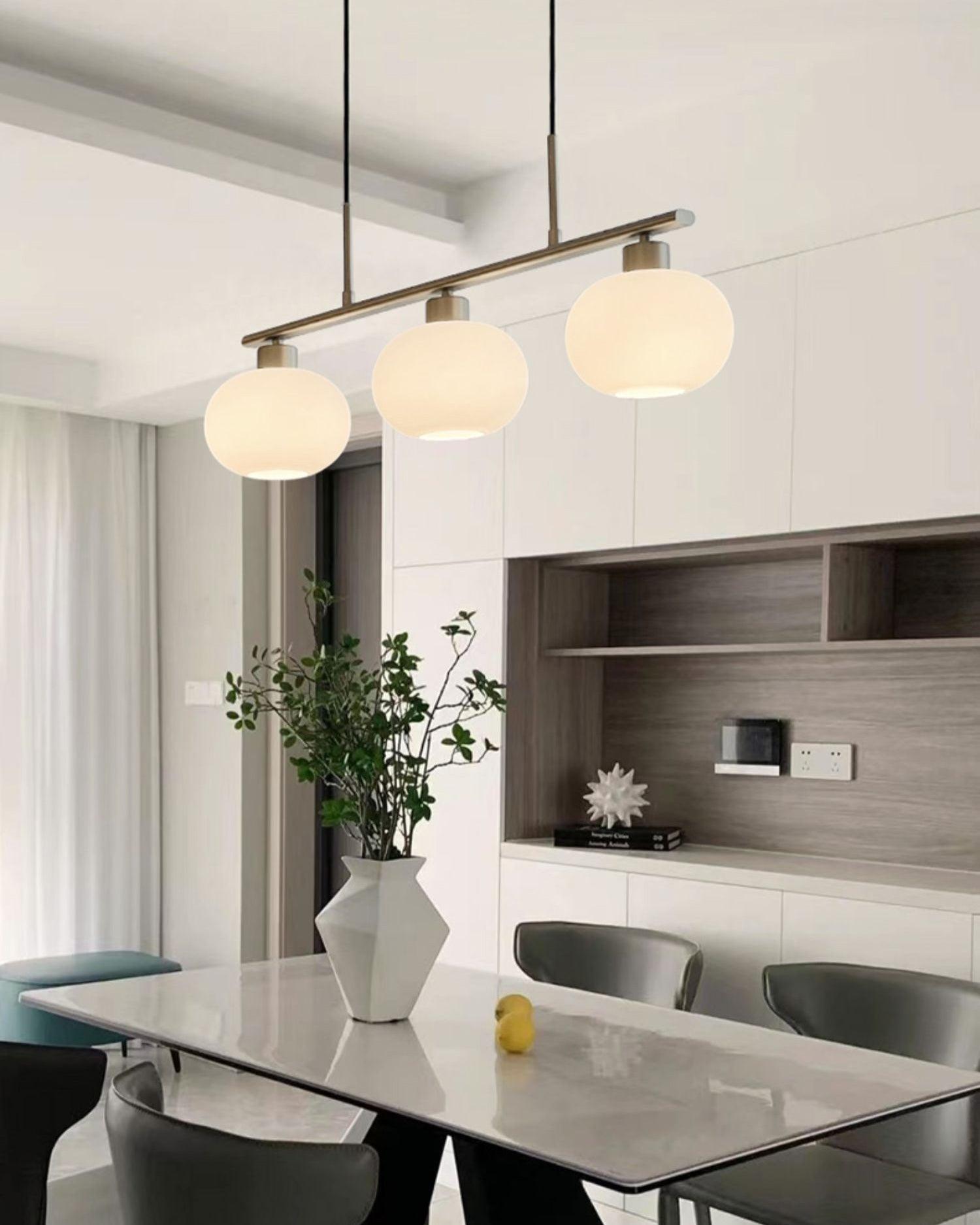 Lustra Suspension Lampe Linéaire à 3 Lumières en Forme de Globe - Neutralighting