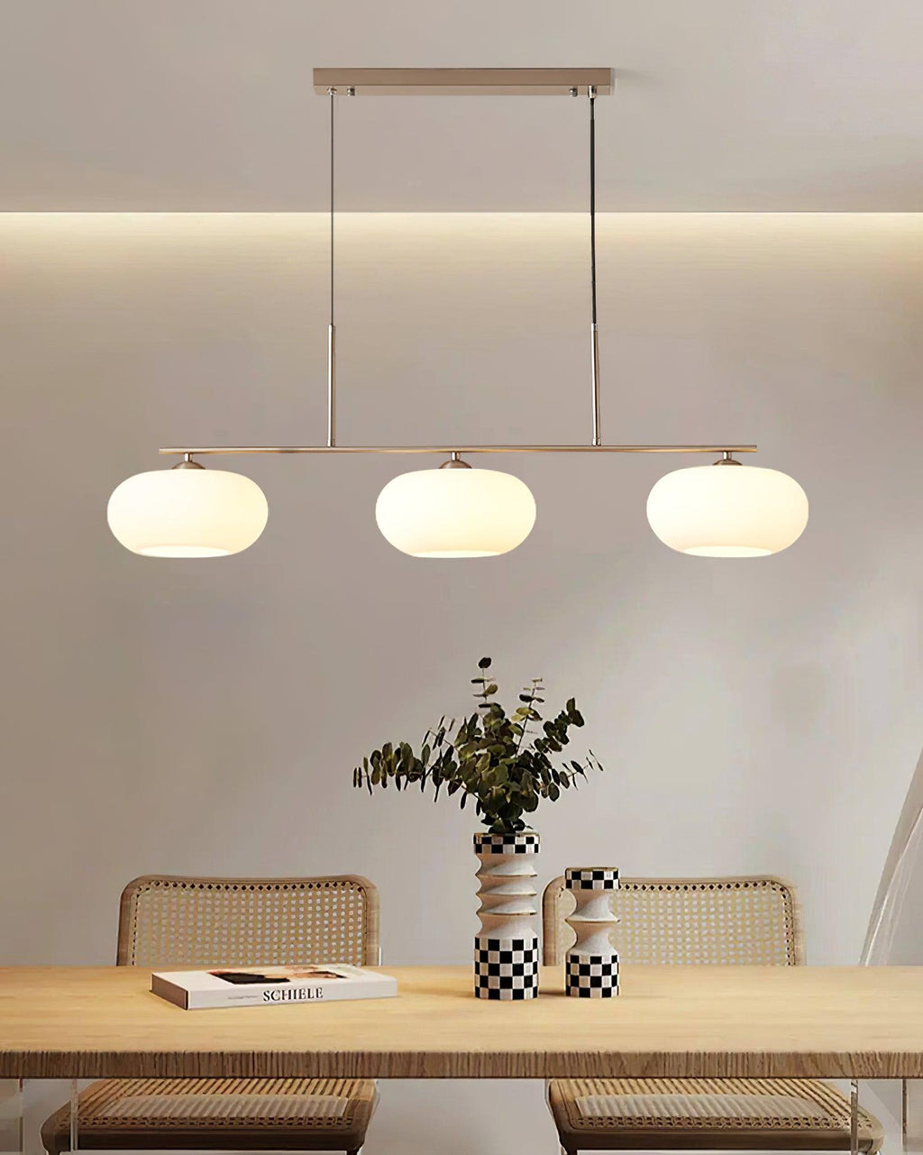Lustra Suspension Lampe Linéaire à 3 Lumières en Forme de Globe - Neutralighting