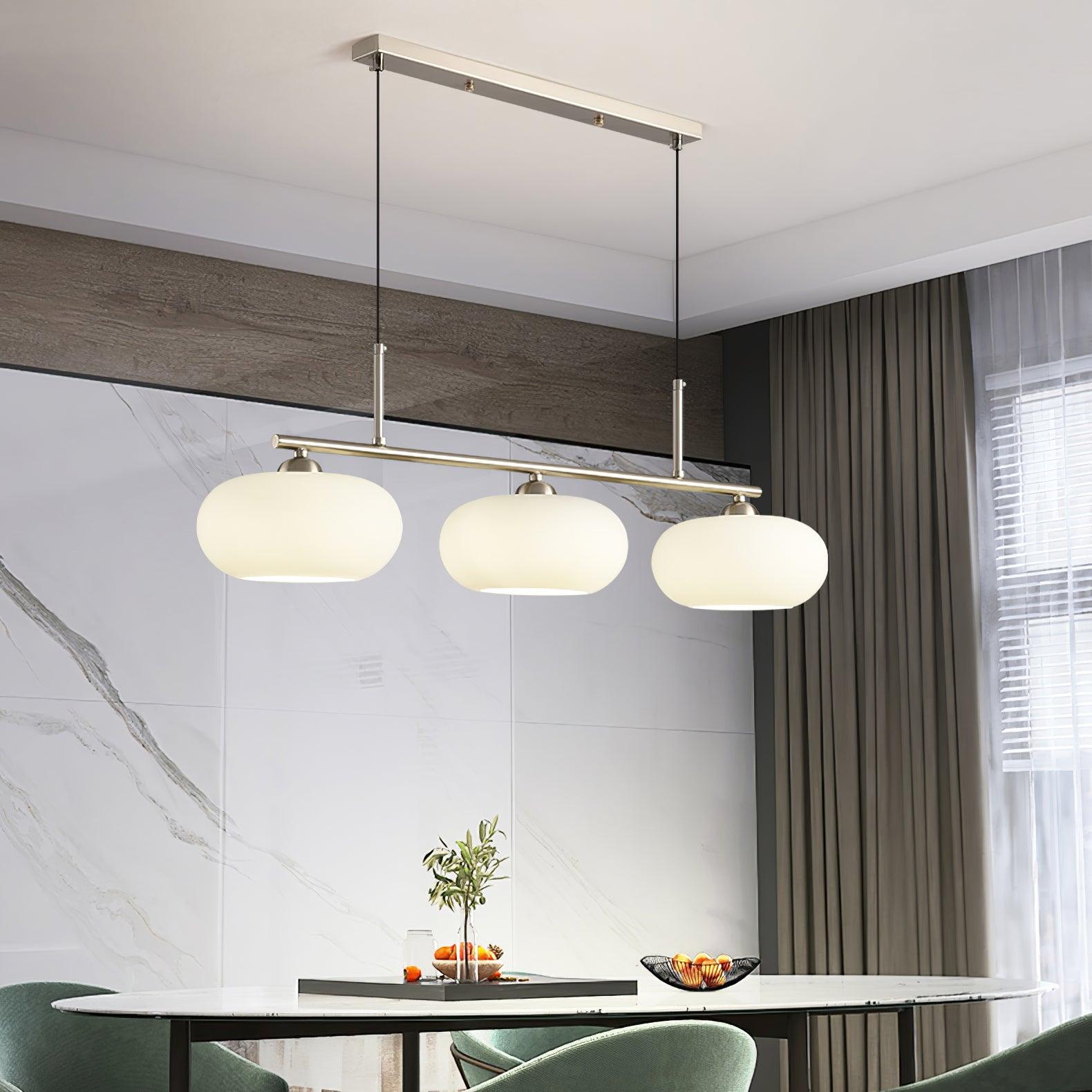 Lustra Suspension Lampe Linéaire à 3 Lumières en Forme de Globe - Neutralighting