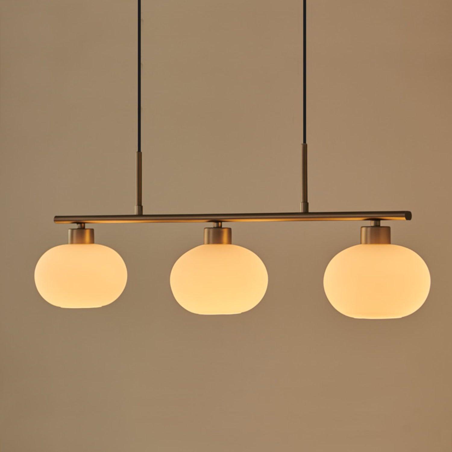 Lustra Suspension Lampe Linéaire à 3 Lumières en Forme de Globe - Neutralighting