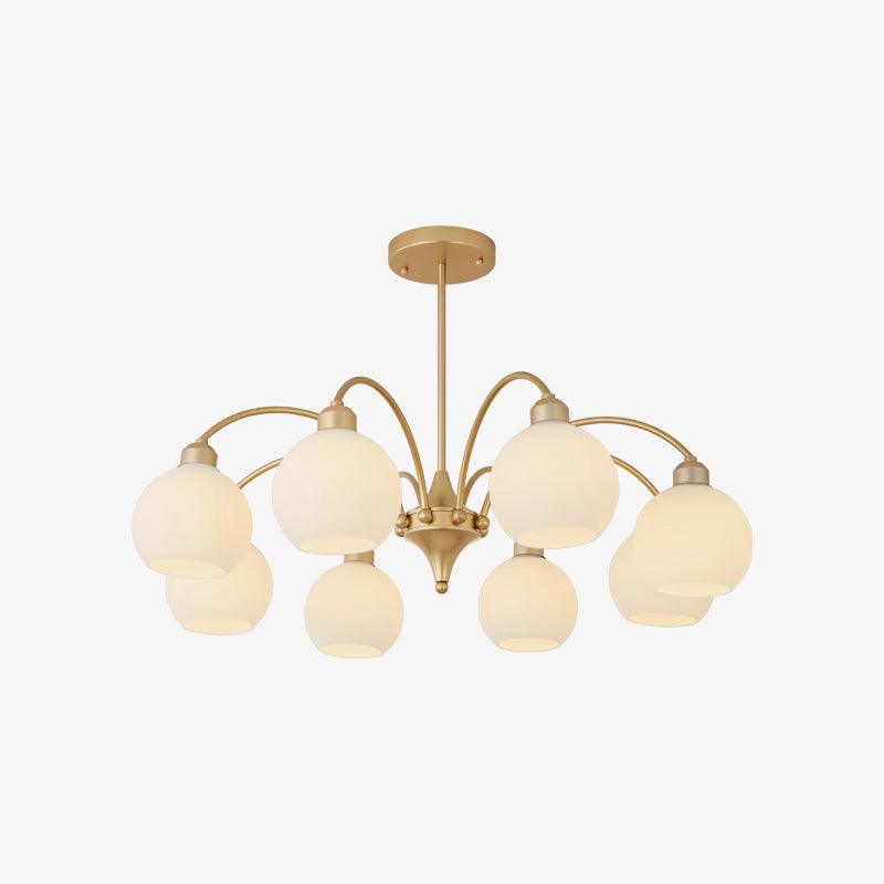 Lustra Chandelier Sculptural Verre Doré Moderne 8-Lumières - Neutralighting