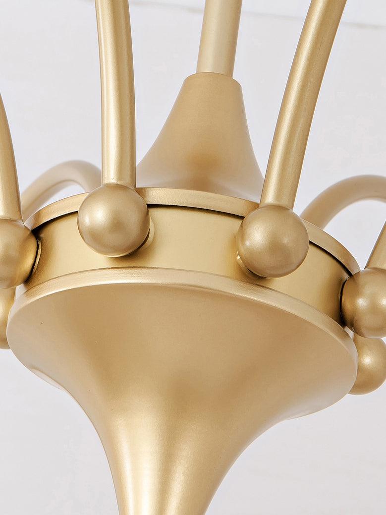 Lustra Chandelier Sculptural Verre Doré Moderne 8-Lumières - Neutralighting