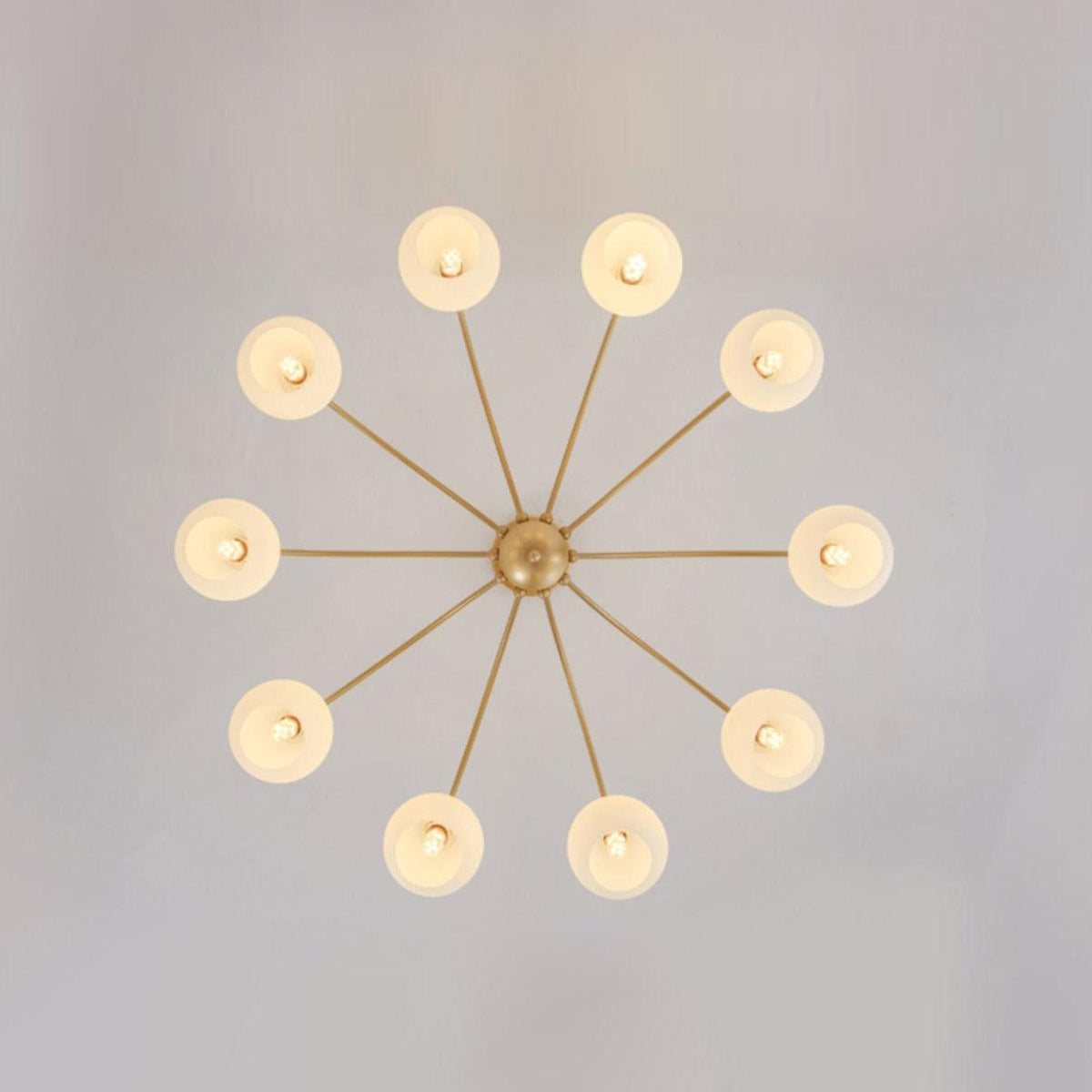 Lustra Chandelier Sculptural Verre Doré Moderne 8-Lumières - Neutralighting