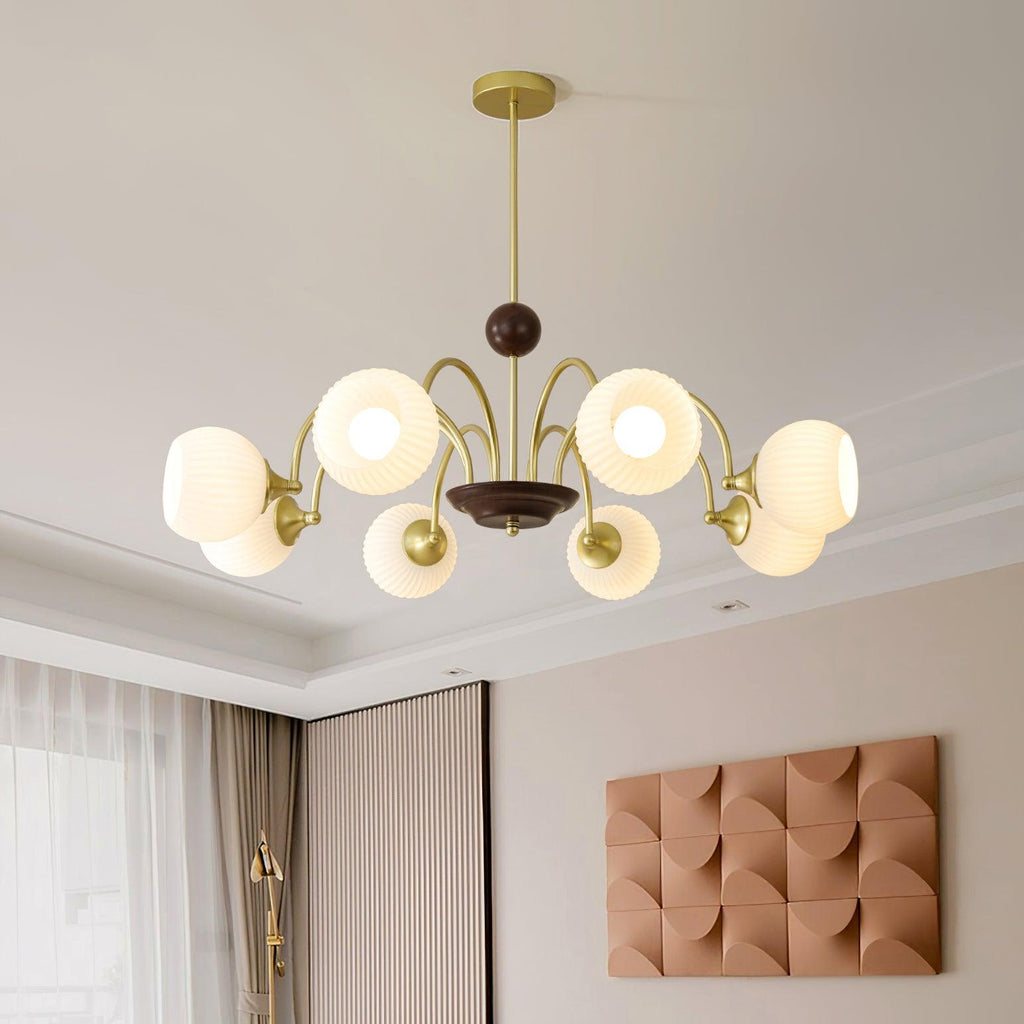 Lustra Chandelier Sculptural en Verre Canalisé - Neutralighting