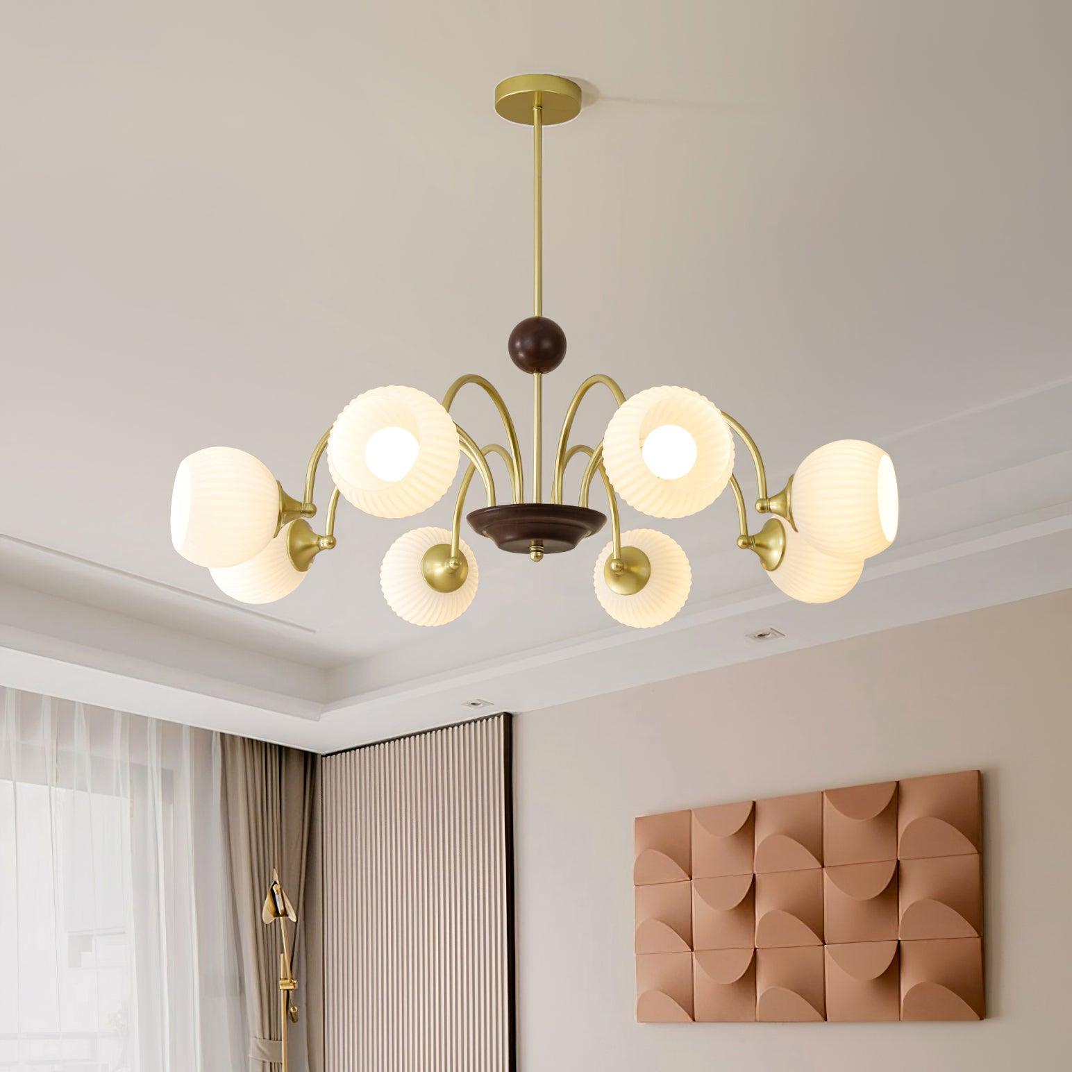 Lustra Chandelier Sculptural en Verre Canalisé - Neutralighting