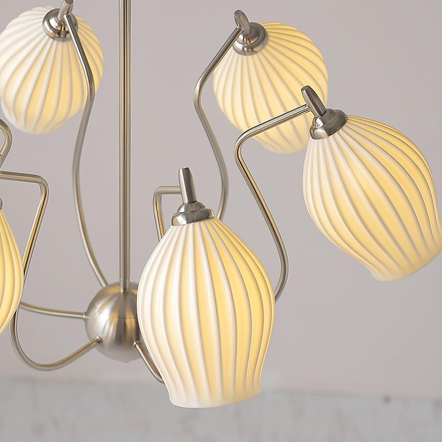 Lustra Chandelier en Céramique Canneleur Sculptural en Verre Élégant - Neutralighting