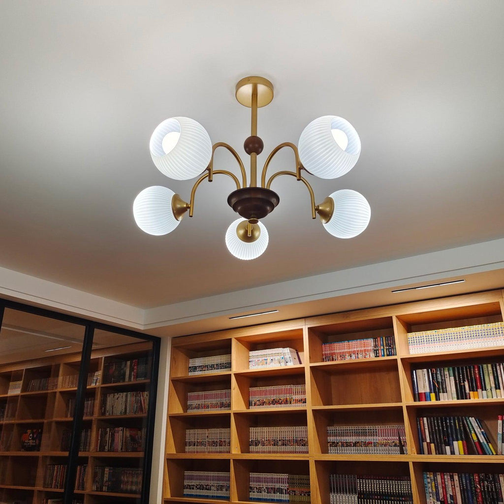 Lustra Chandelier Sculptural en Verre Canalisé - Neutralighting