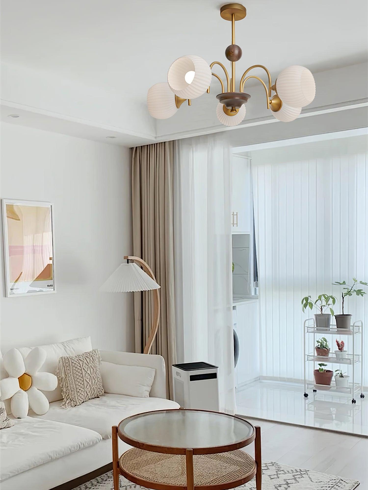 Lustra Chandelier Sculptural en Verre Canalisé - Neutralighting